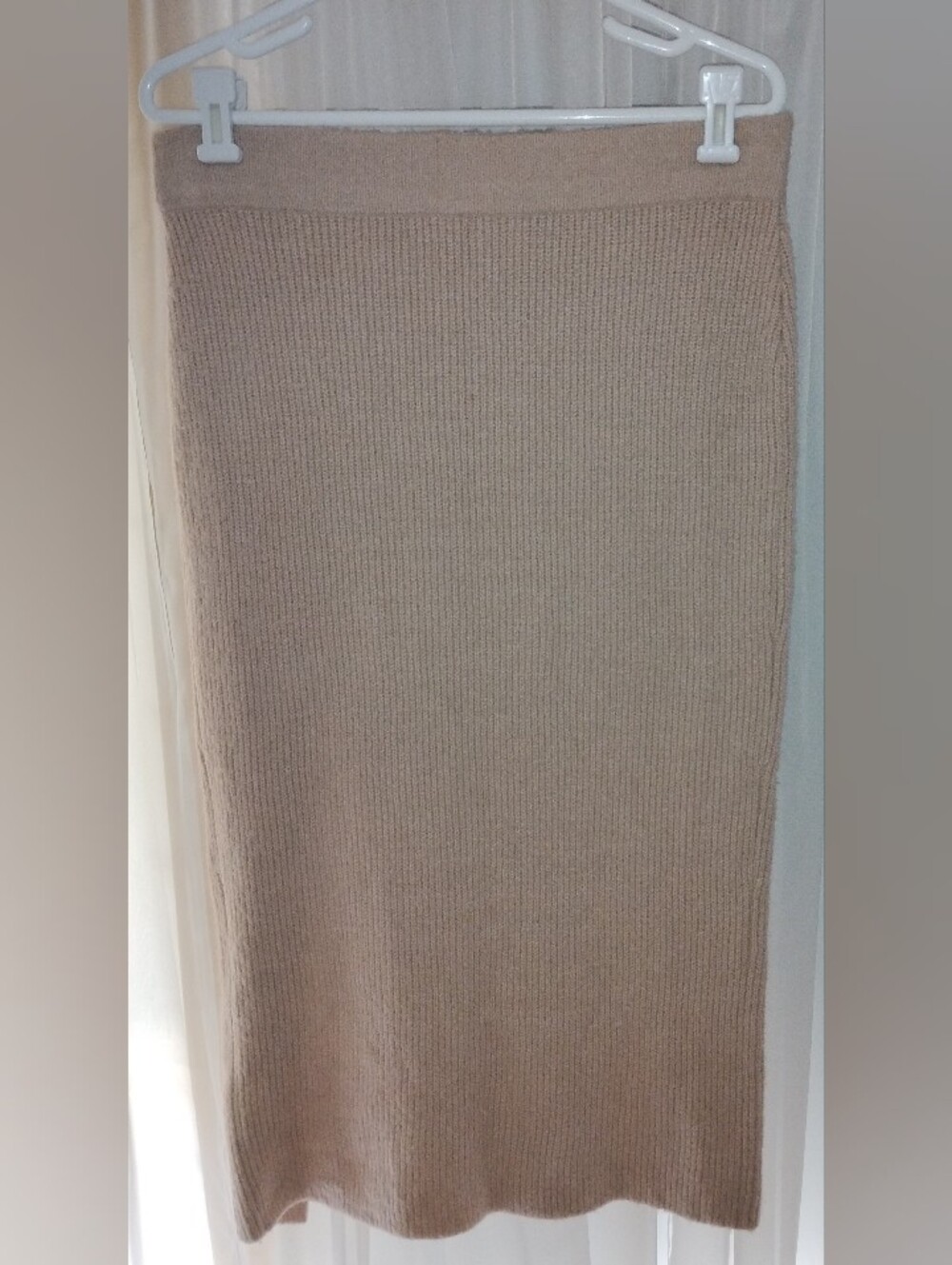 NWT (MSRP $59) Leith Women's Tan Memoir Split Sweater Midi Skirt Size XL cozy - Picture 11 of 16